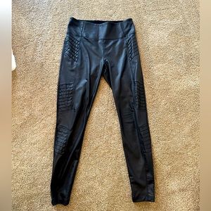 Athleta Delancey Moto Tight 7/8 Gleam Black Size M